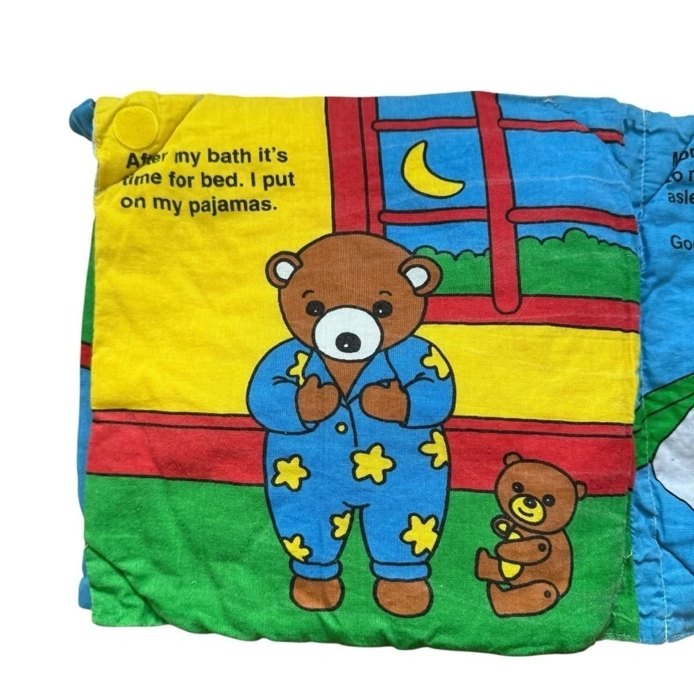 4/$25 Vintage Baby’s First Book Club Teddy’s Day Washable Fabric Colorful Plush